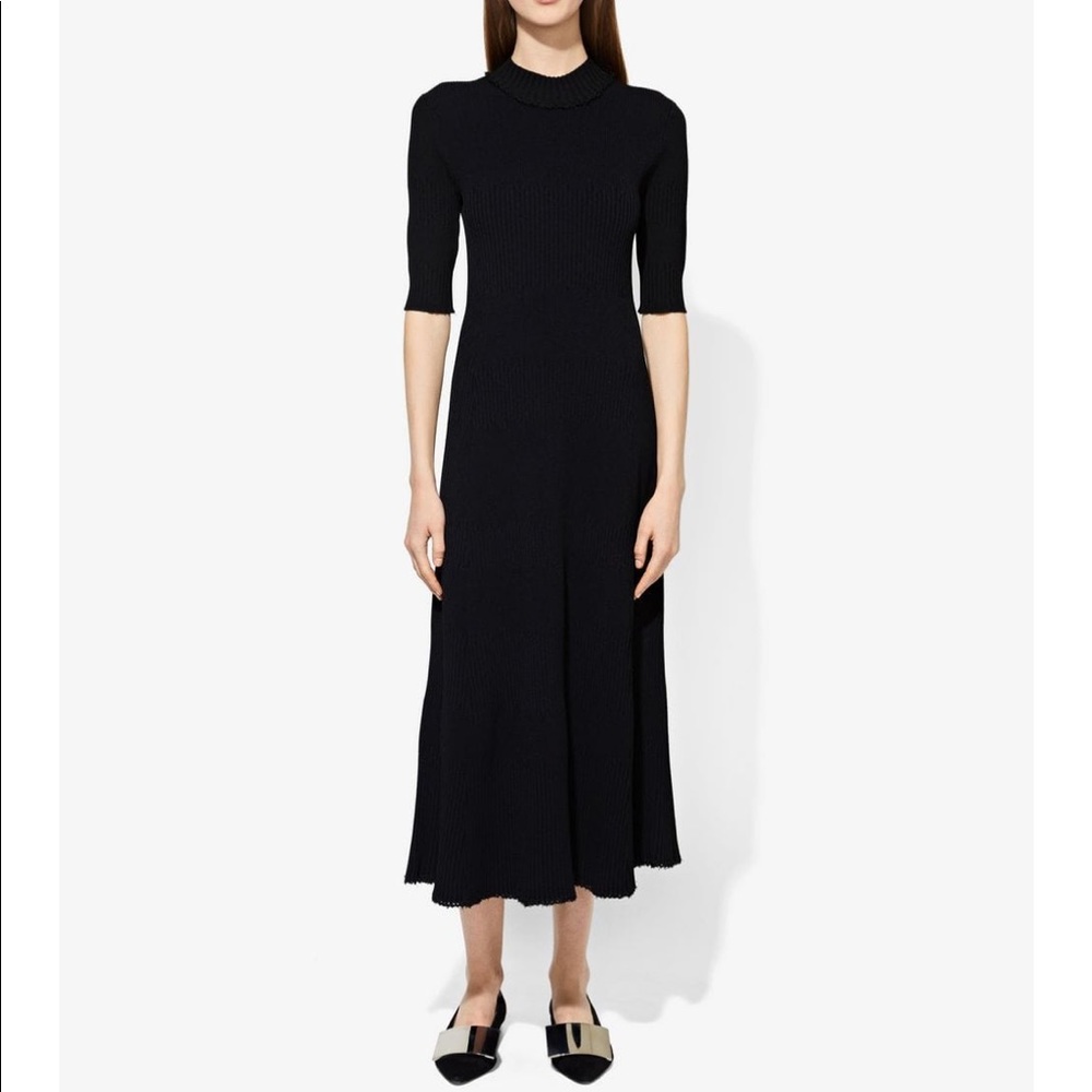 Proenza Schouler Rib Knit Black Midi Dress S - Picture 3 of 7